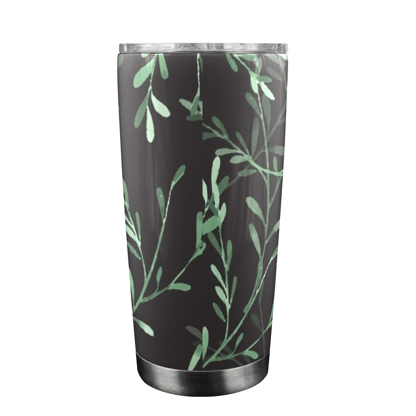 Delicate Leaves - 20oz Travel Mug with Clear Lid Clear Lid Travel Mug Plants