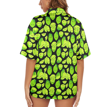 Cute Limes - Womens Hawaiian Shirt