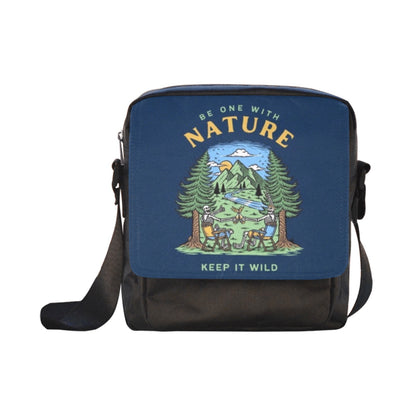 Be One With Nature, Skeleton - Crossbody Nylon Bag Crossbody Bags Printed Offshore