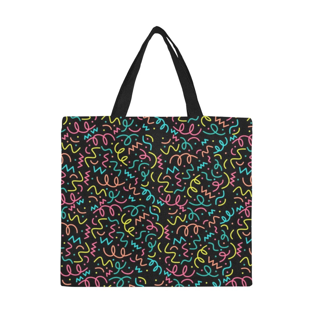 Squiggle Time - Full Print Canvas Tote Bag Full Print Canvas Tote Bag