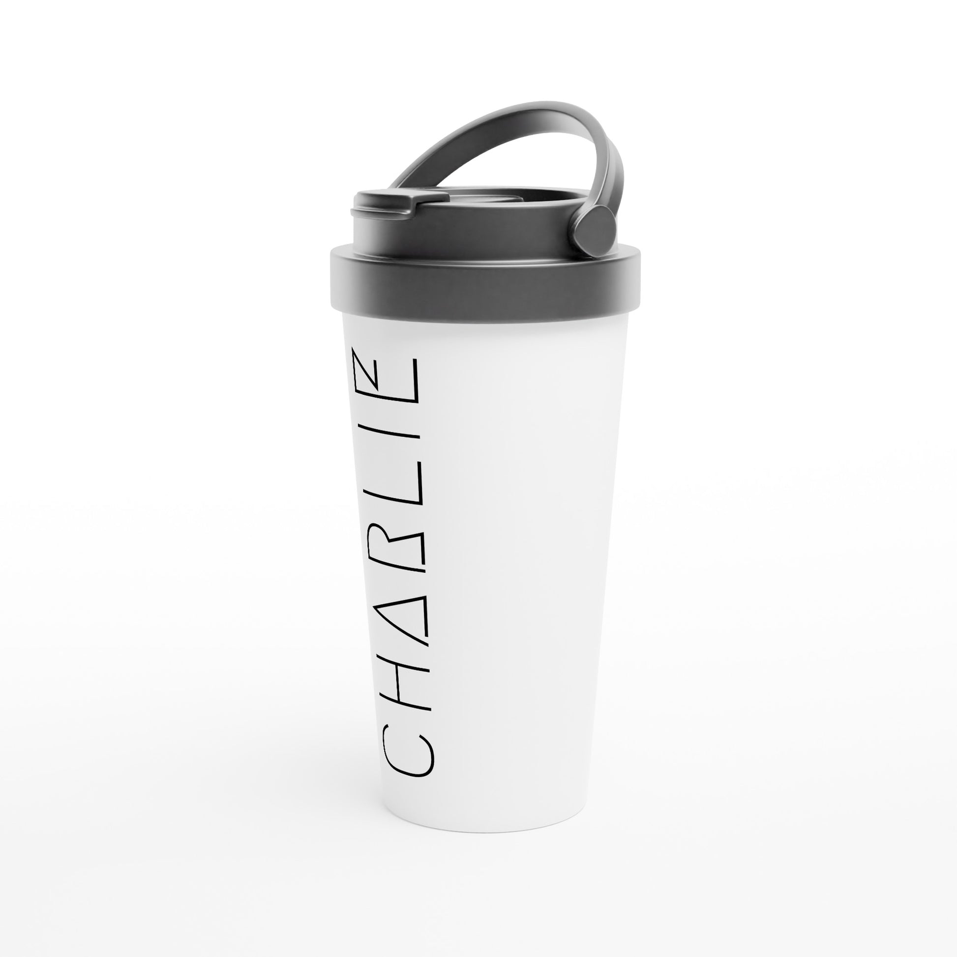 Personalise - Your Name - White 15oz Stainless Steel Travel Mug Personalised Travel Mug