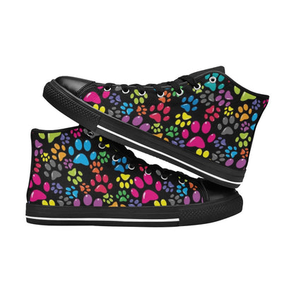 Dog Paws - Women's High Top Canvas Shoes