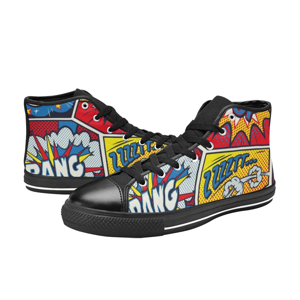 Comic Book - Women's High Top Canvas Shoes