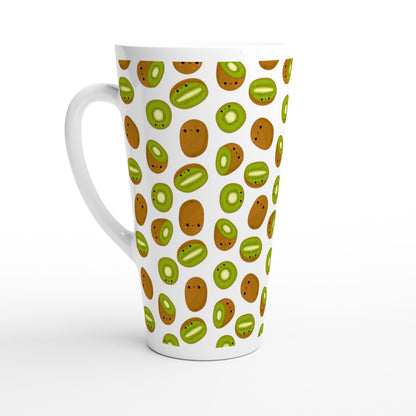 Kiwi Fruit - White Latte 17oz Ceramic Mug Default Title Latte Mug food Globally Fulfilled