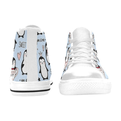 Penguin Love - Kids' High Top Canvas Shoes