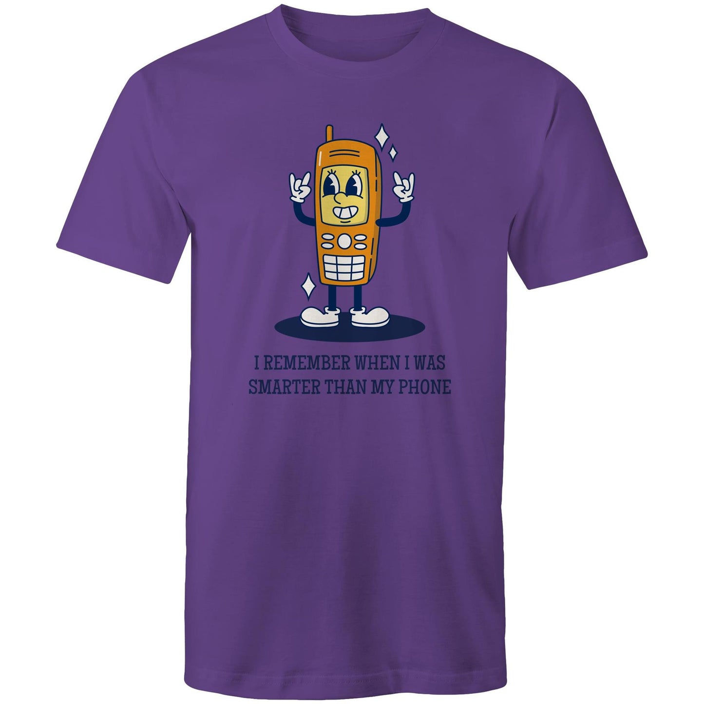 I Remember When I Was Smarter Than My Phone - Mens T-Shirt Purple Mens T-shirt Retro Tech