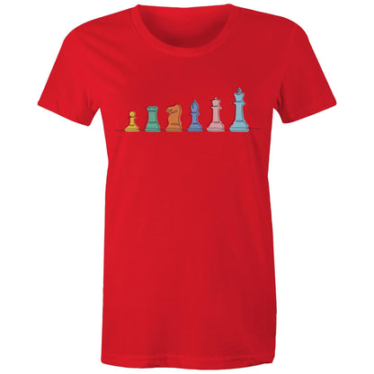 Chess - Womens T-shirt Red Womens T-shirt Chess Games
