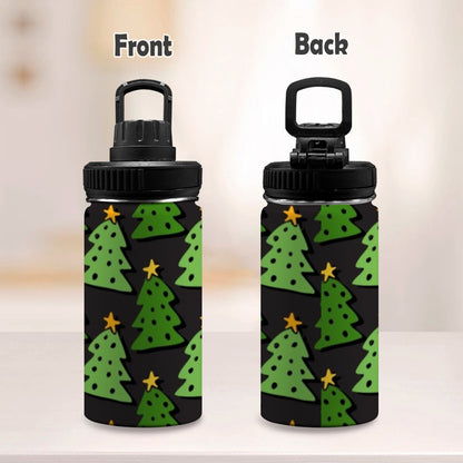 Christmas Trees - Kids Water Bottle with Chug Lid (12 oz)