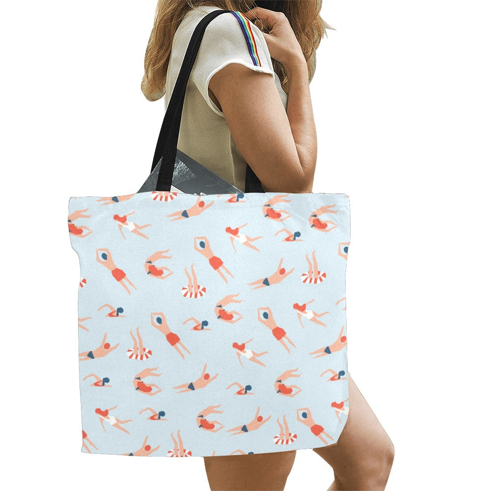 Summer Swim - Full Print Canvas Tote Bag Full Print Canvas Tote Bag Printed Offshore