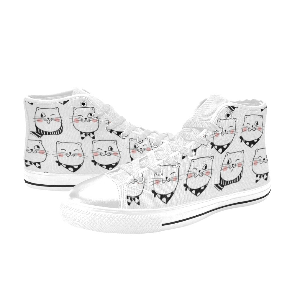 Cats With Scarves - Women's High Top Canvas Shoes