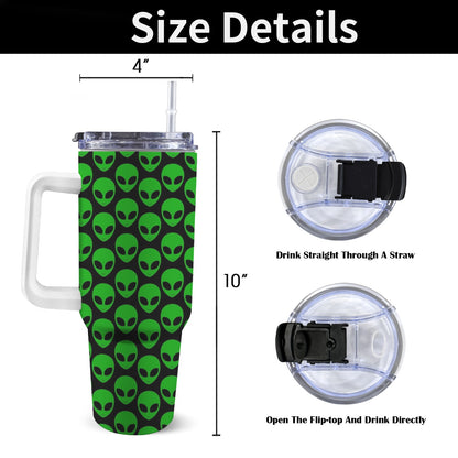 Aliens - 40oz Tumbler with White Handle