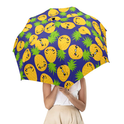 Cool Pineapples - Semi-Automatic Foldable Umbrella Semi-Automatic Foldable Umbrella Printed Offshore