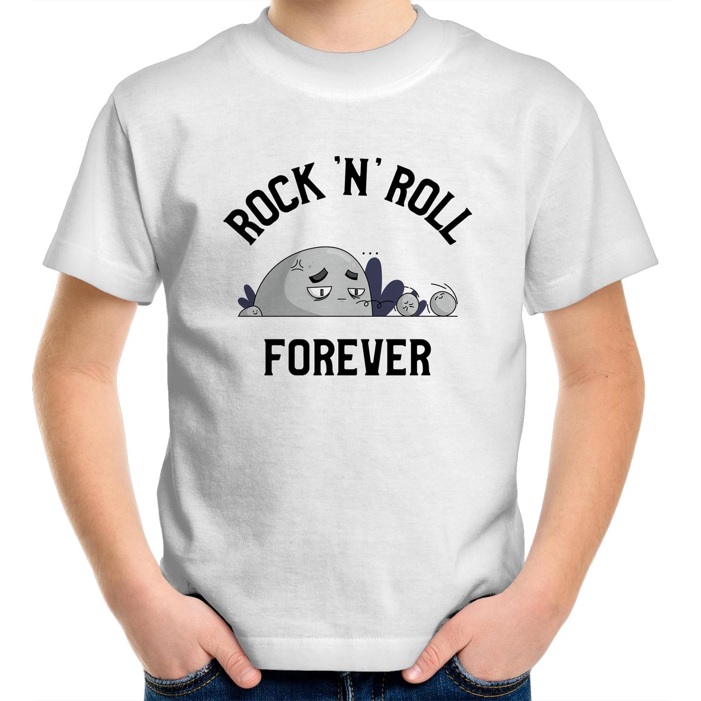 Rock 'N' Roll Forever - Kids Youth T-Shirt White Kids Youth T-shirt Music
