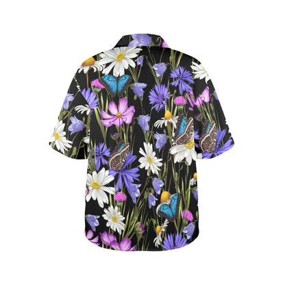 Butterfly Flowers - Womens Hawaiian Shirt