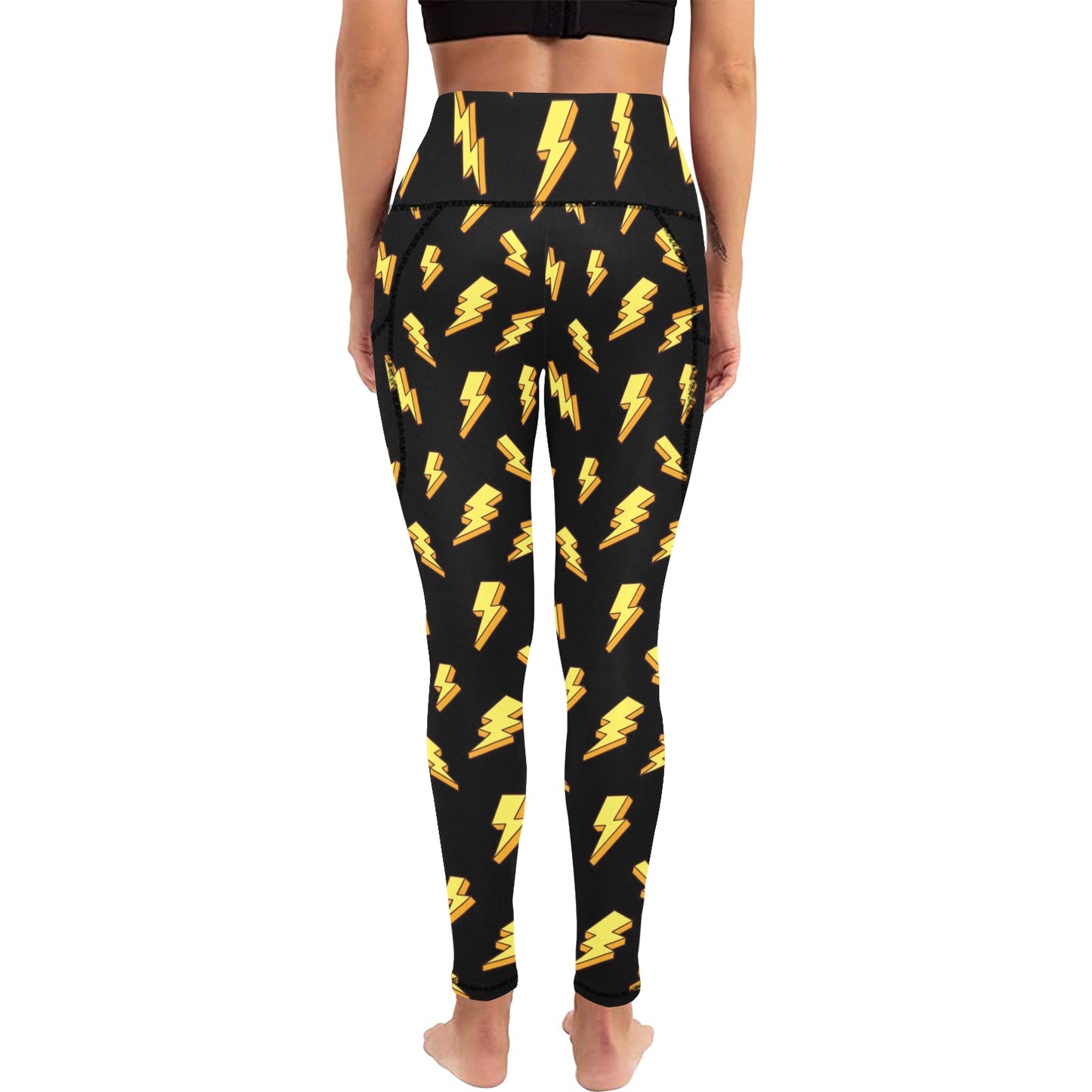 Lightning Bolts - Women's Leggings with Pockets