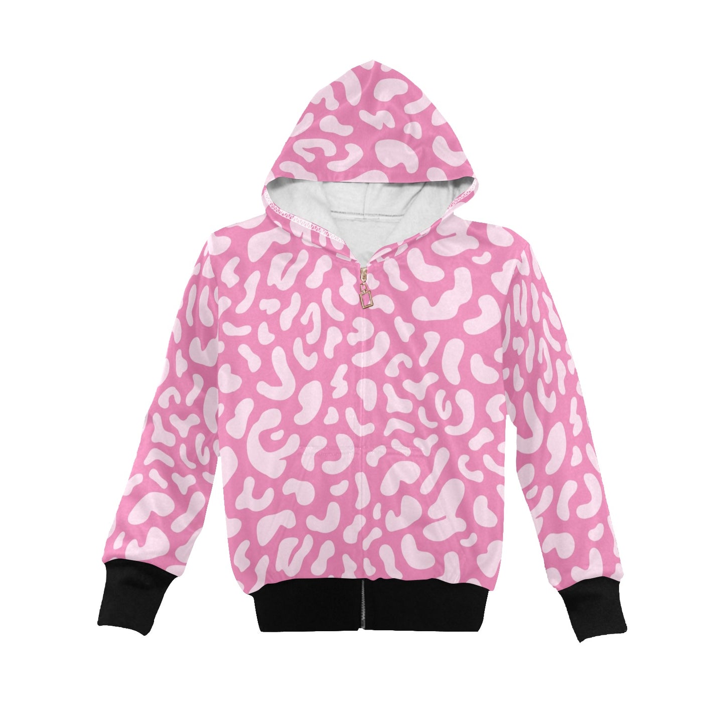 Pink Leopard - Junior Girls Zip Up Hoodie