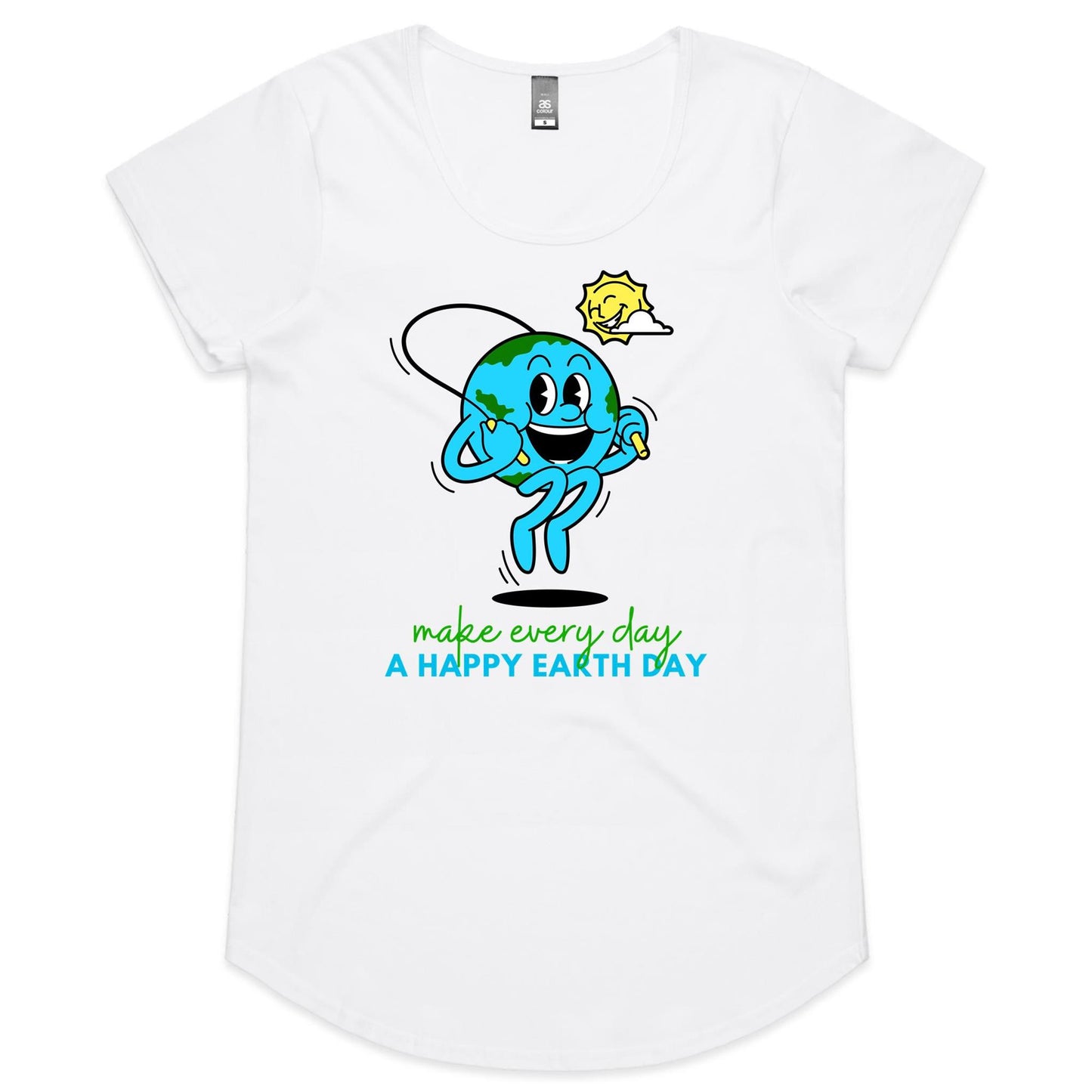 Make Every Day A Happy Earth Day - Womens Scoop Neck T-Shirt