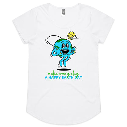 Make Every Day A Happy Earth Day - Womens Scoop Neck T-Shirt