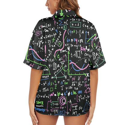 Equations In Green And Pink - Womens Hawaiian Shirt