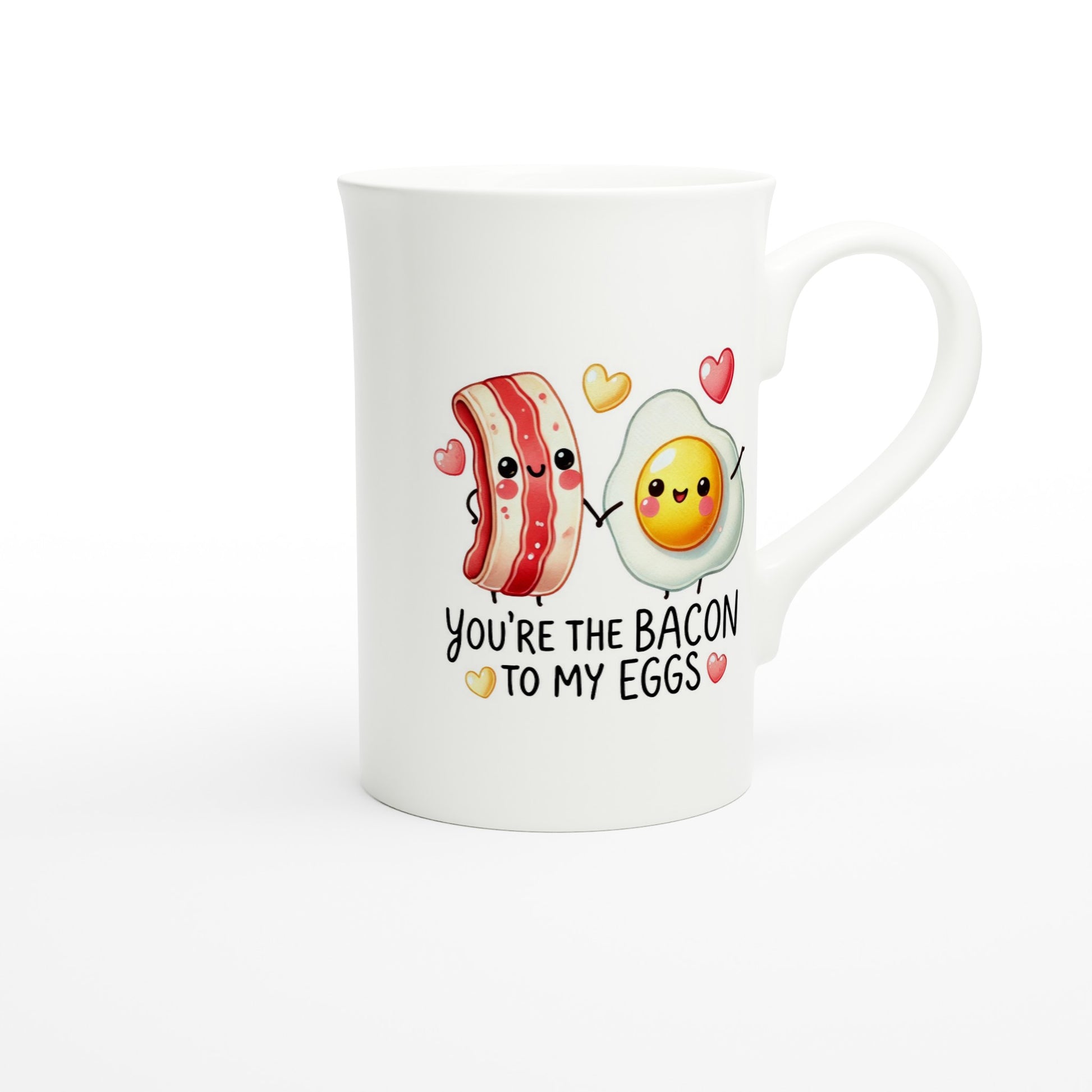 You're The Bacon To My Eggs, Valentine - White 10oz Porcelain Slim Mug Porcelain Mug