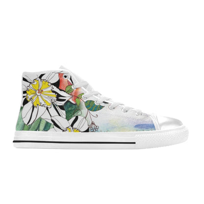 Floral Butterfly - Women's High Top Canvas Shoes