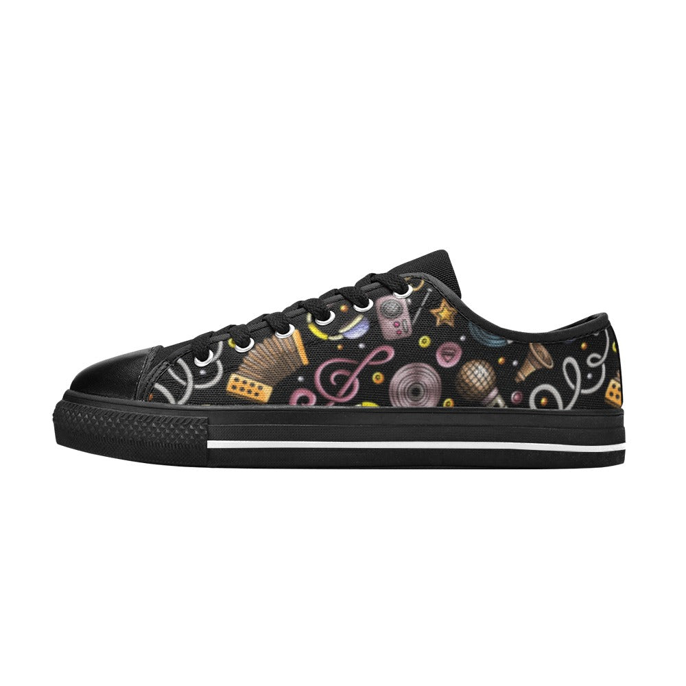 Retro Music Mix - Women's Classic Canvas Shoes