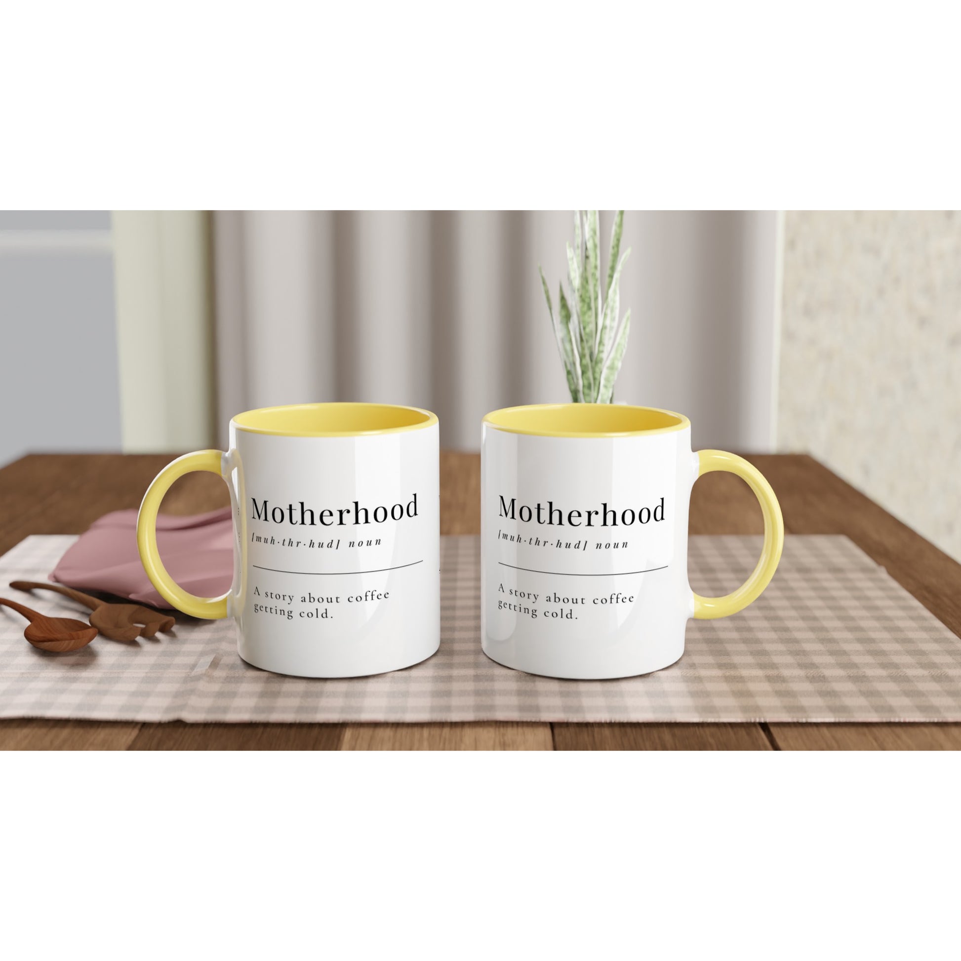 Motherhood Definition - White 11oz Ceramic Mug with Colour Inside Colour 11oz Mug Mum