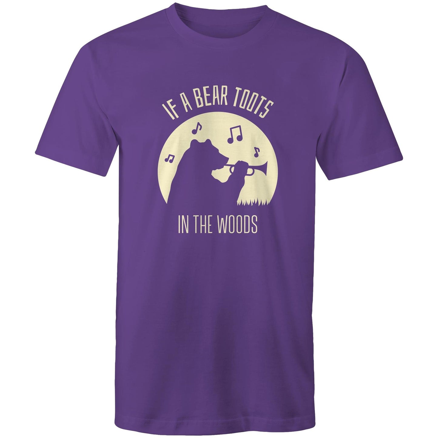 If A Bear Toots In The Woods, Trumpet Player - Mens T-Shirt Purple Mens T-shirt animal Music