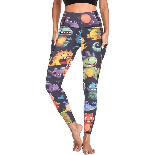 Monster Mania - Women's All Over Print Leggings with Pockets