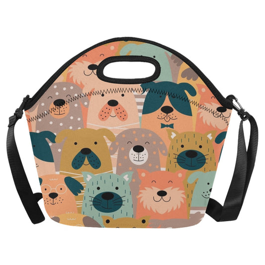 Lots Of Dogs - Neoprene Lunch Bag/Large Neoprene Lunch Bag/Large animal Printed Offshore