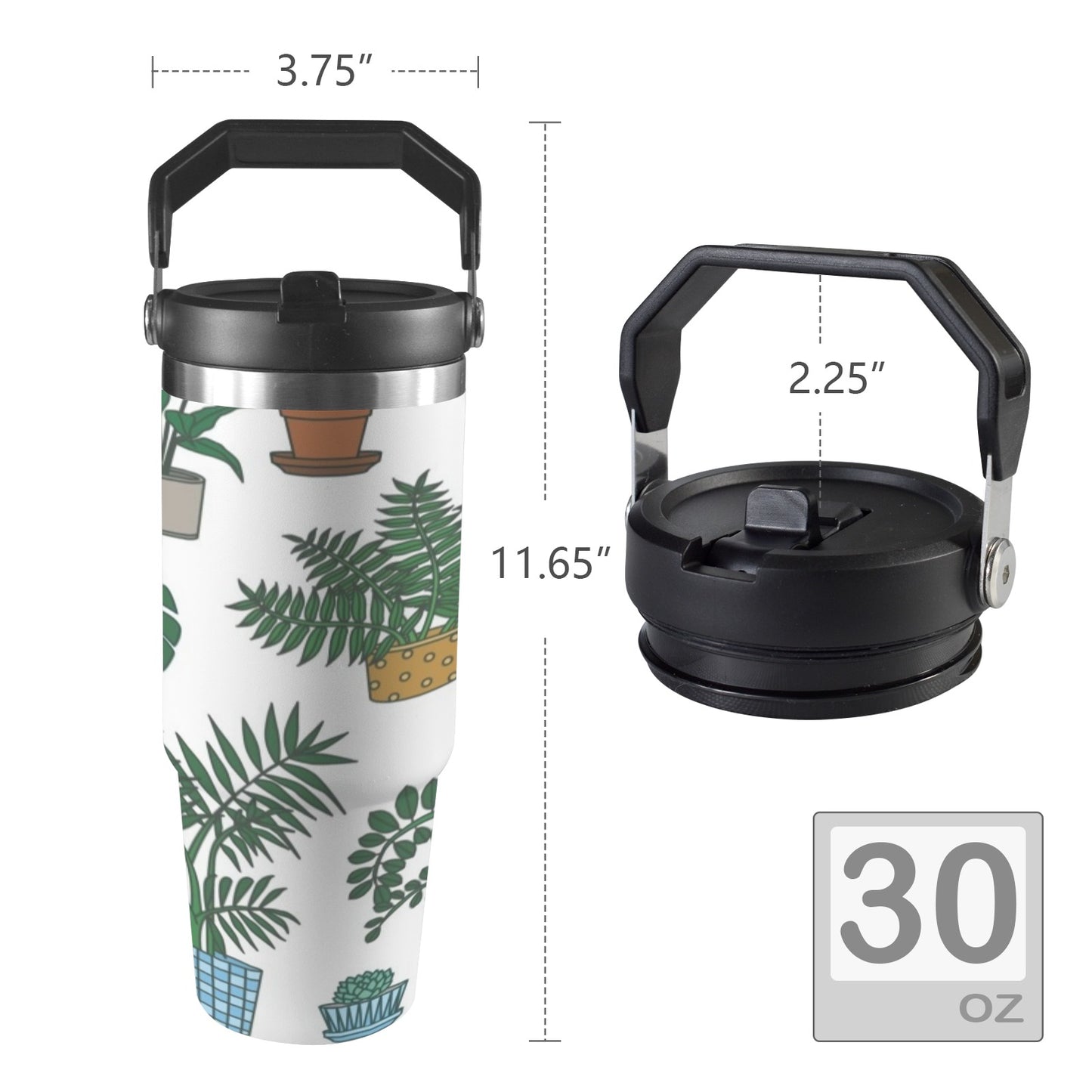 Plant Lover - 30oz Tumbler with Top Handle