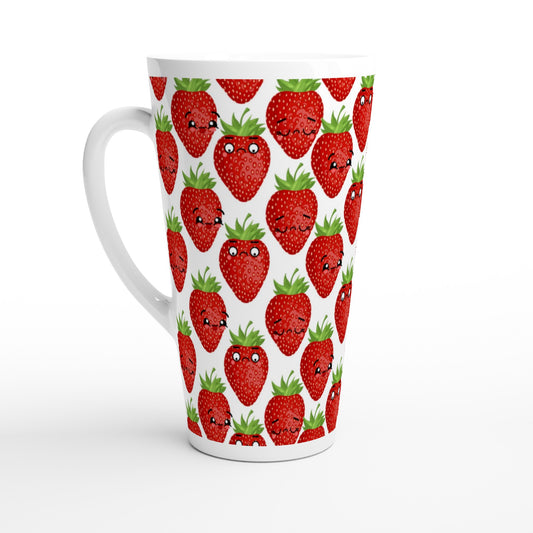 Strawberry Characters - White Latte 17oz Ceramic Mug Default Title Latte Mug food