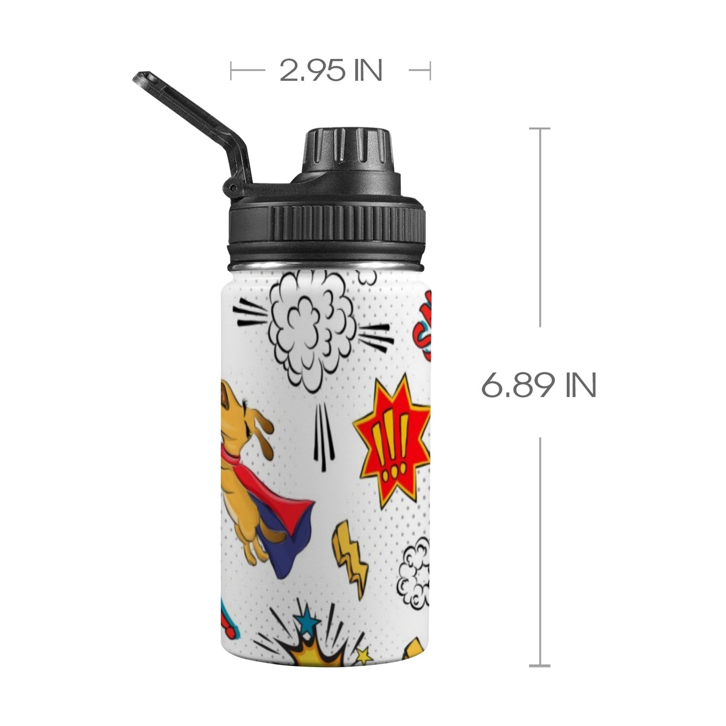 Superdog - Kids Water Bottle with Chug Lid (12 oz)