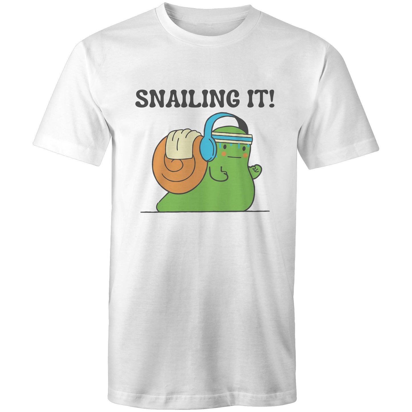 Snailing It - Short Sleeve T-shirt White Fitness T-shirt