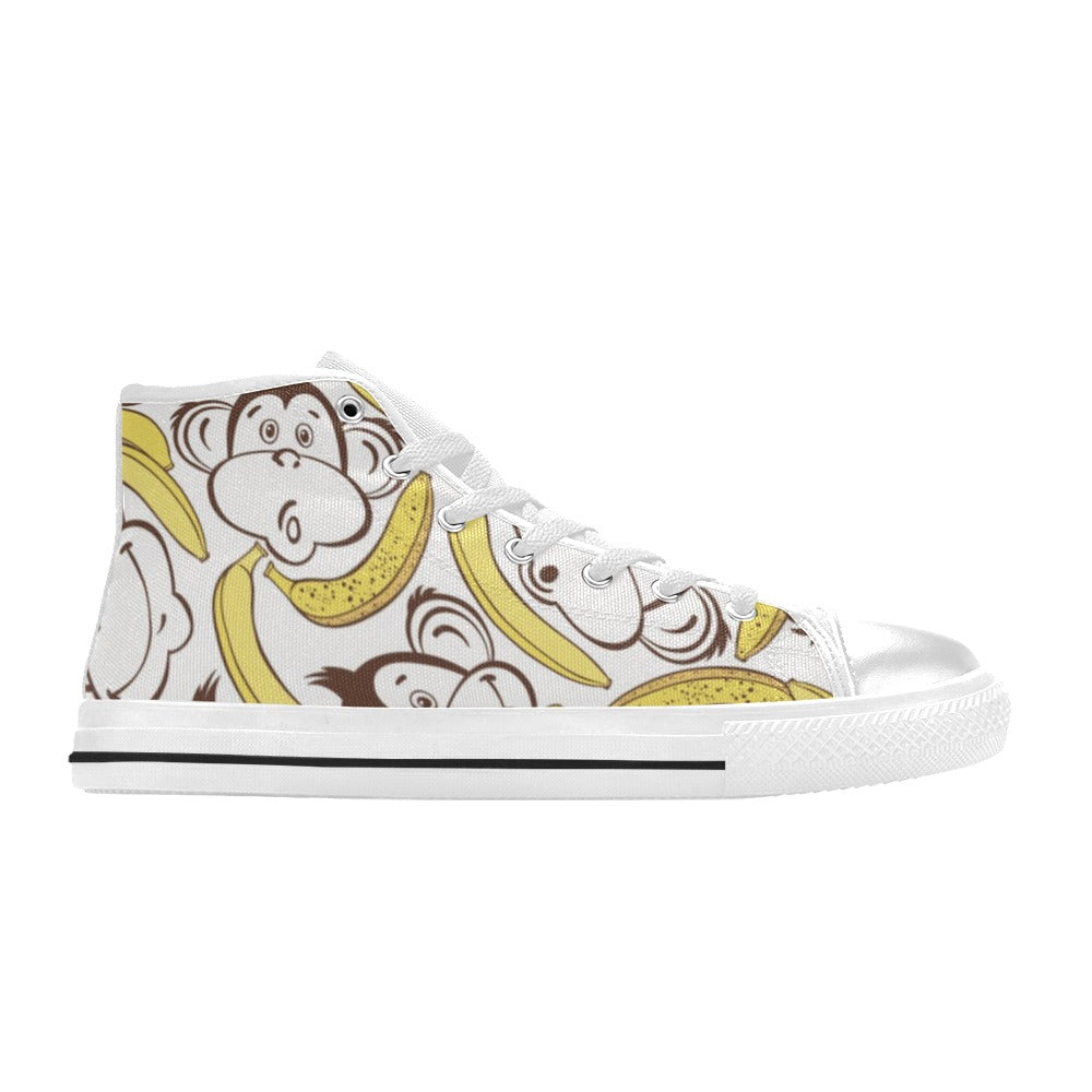 Banana Monkeys - Women's High Top Canvas Shoes