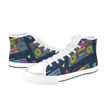 Boombox - Women's High Top Canvas Shoes