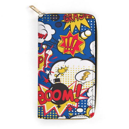 Blue Comic Book - Leather Wallet / Purse White 19.7x10.5cm Wallet / Purse comic Printed Offshore