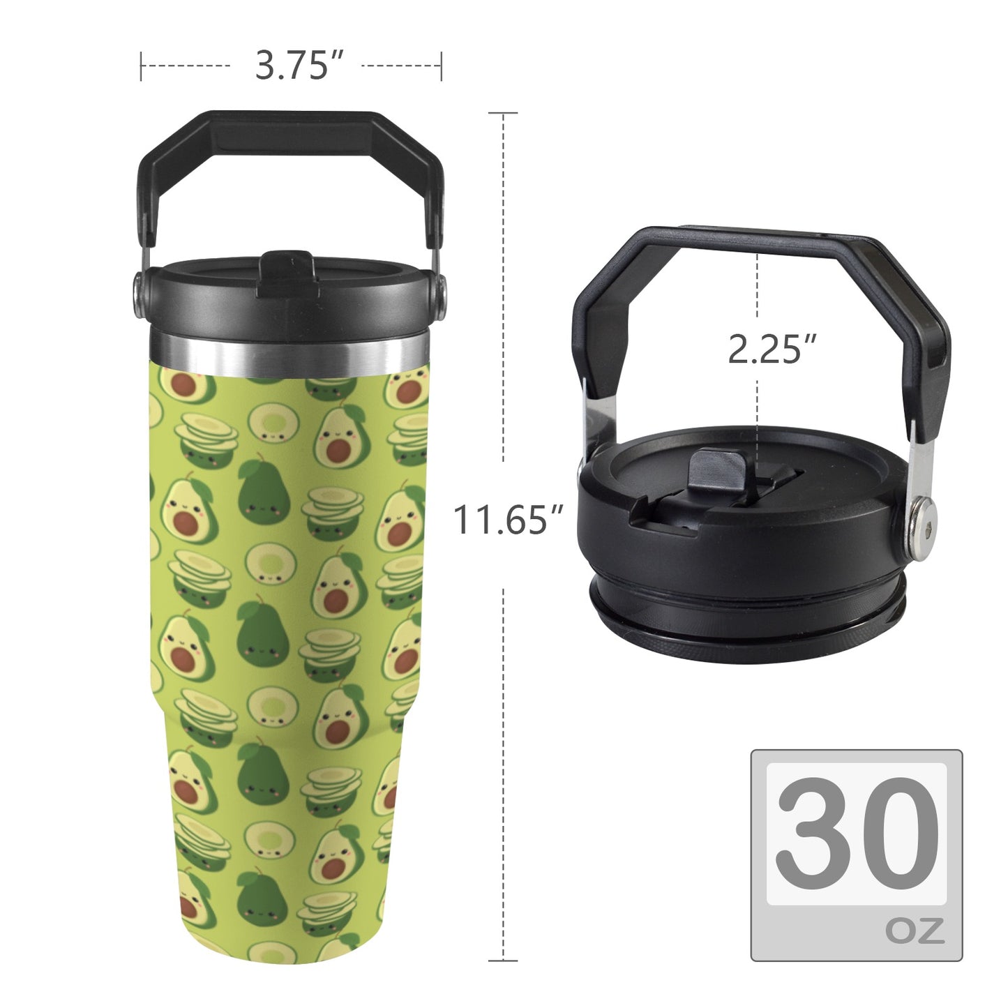 Cute Avocados - 30oz Tumbler with Top Handle