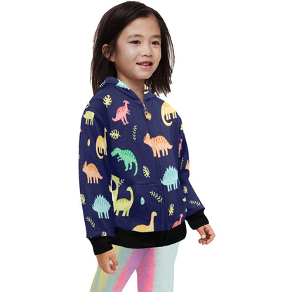 Dinosaurs - Junior Girls Zip Up Hoodie