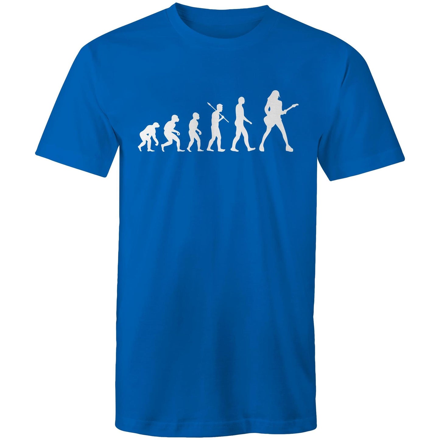 Evolution Of A Guitarist - Mens T-Shirt Bright Royal Mens T-shirt Music Printed In Australia