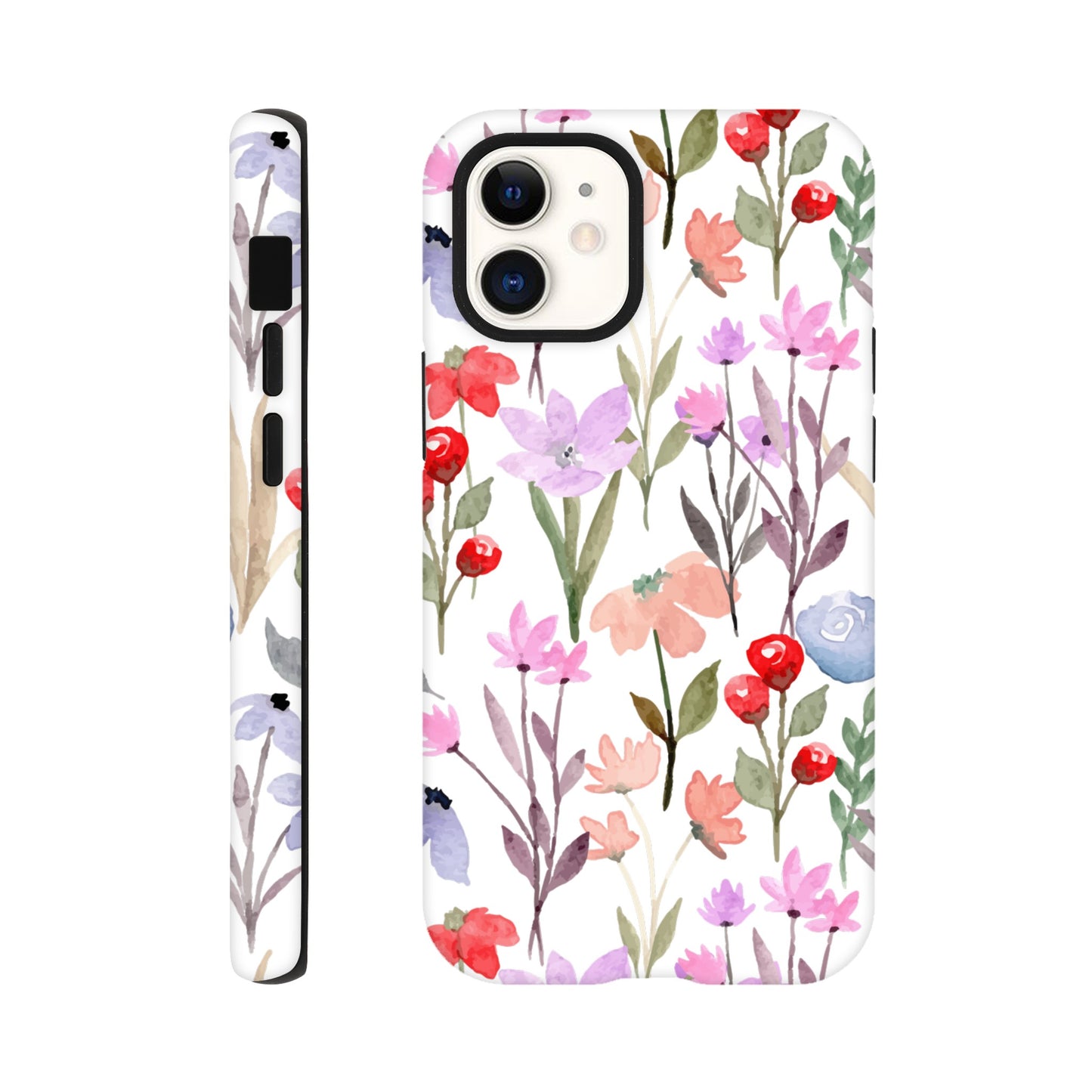 Watercolour Flowers - Phone Tough Case iPhone 12 Mini Phone Case Globally Fulfilled Plants