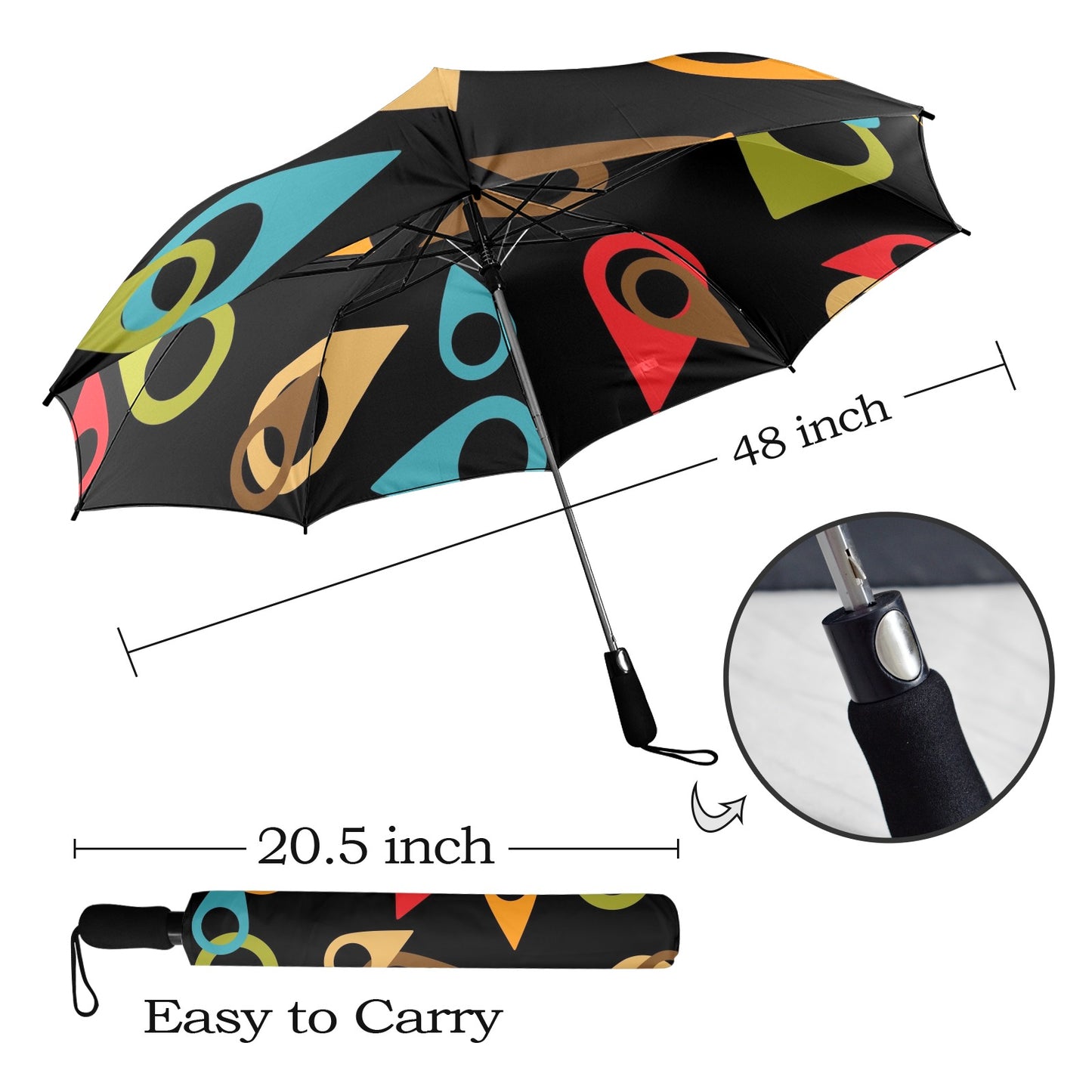 Where Am I - Semi-Automatic Foldable Umbrella Semi-Automatic Foldable Umbrella Printed Offshore