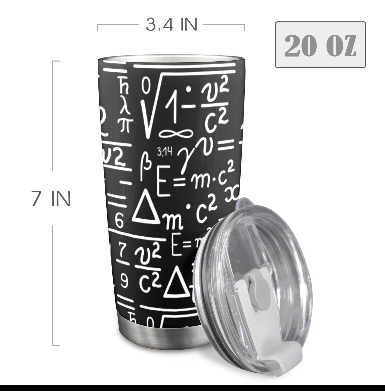 Mathematics - 20oz Travel Mug with Clear Lid Clear Lid Travel Mug Maths Science