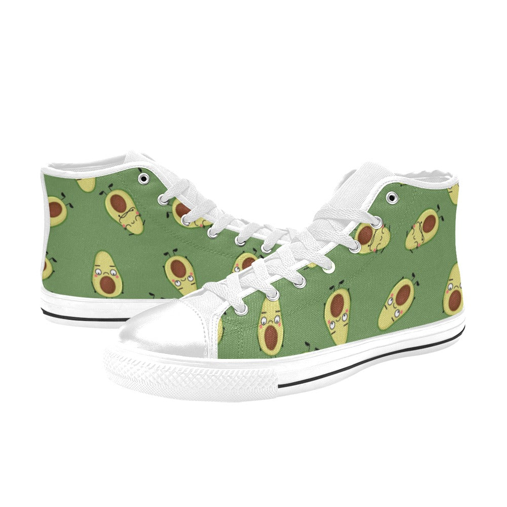 Avocado Characters - Women's High Top Canvas Shoes