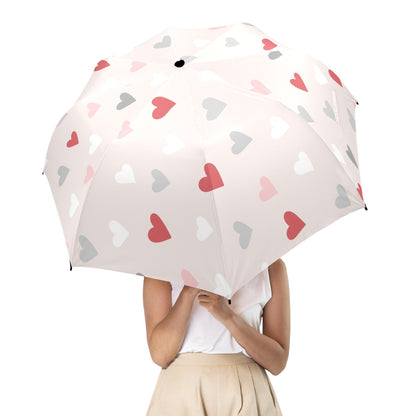 Pretty Hearts - Semi-Automatic Foldable Umbrella