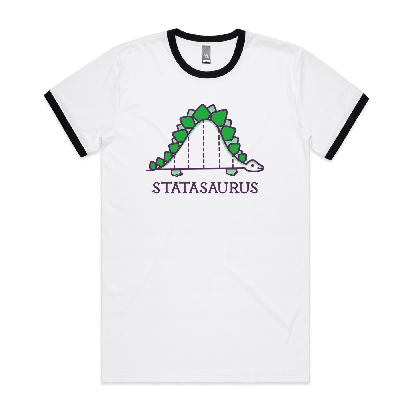 Statasuaurus, Maths Dinosaur - Staple Ringer Tee