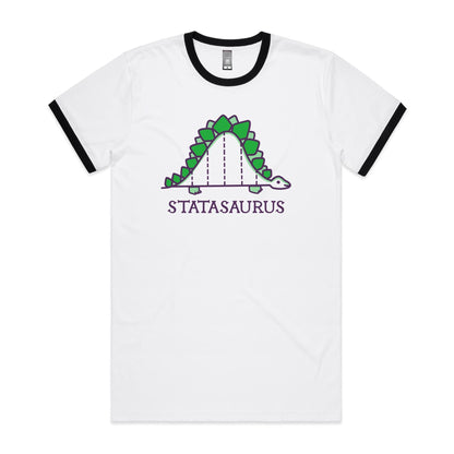 Statasuaurus, Maths Dinosaur - Staple Ringer Tee