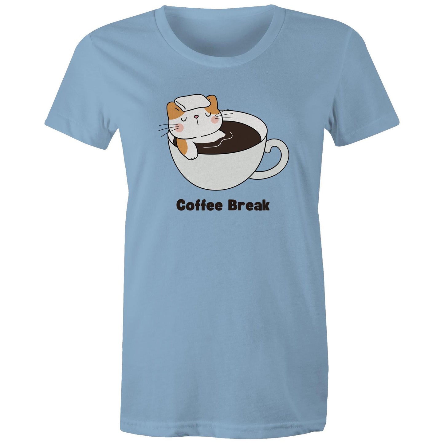 Cat Coffee Break - Womens T-shirt