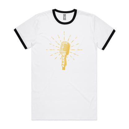 Retro Microphone - Staple Ringer Tee