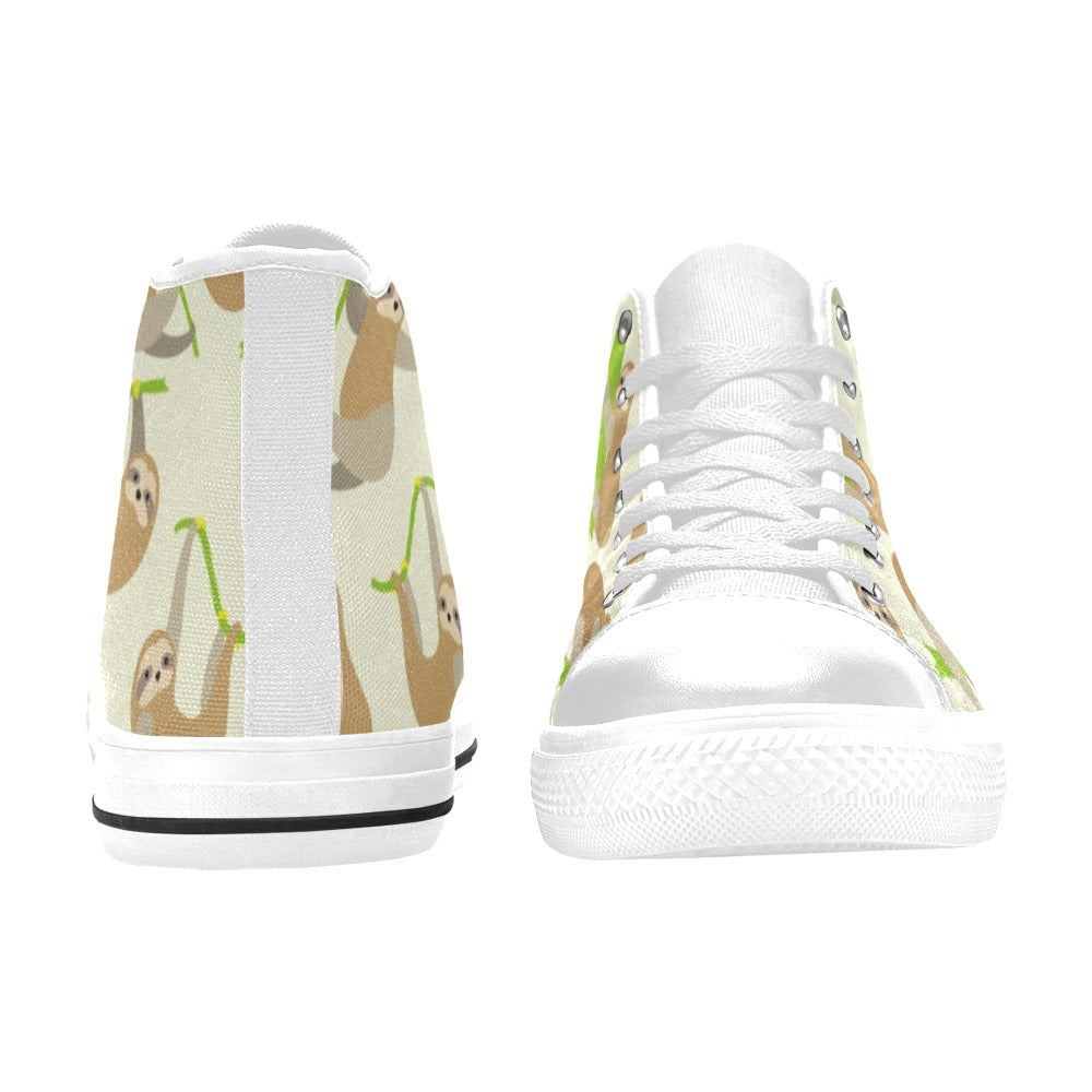 Sloths - Women's High Top Canvas Shoes